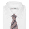 View 2 of product Pastel Pink Diagonal Stripe Cotton and Silk Tie