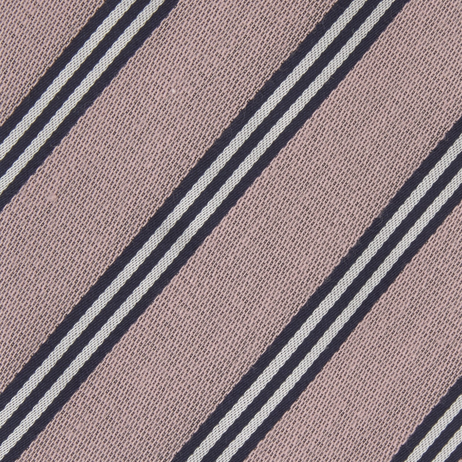 Pastel Pink Diagonal Stripe Cotton and Silk Tie