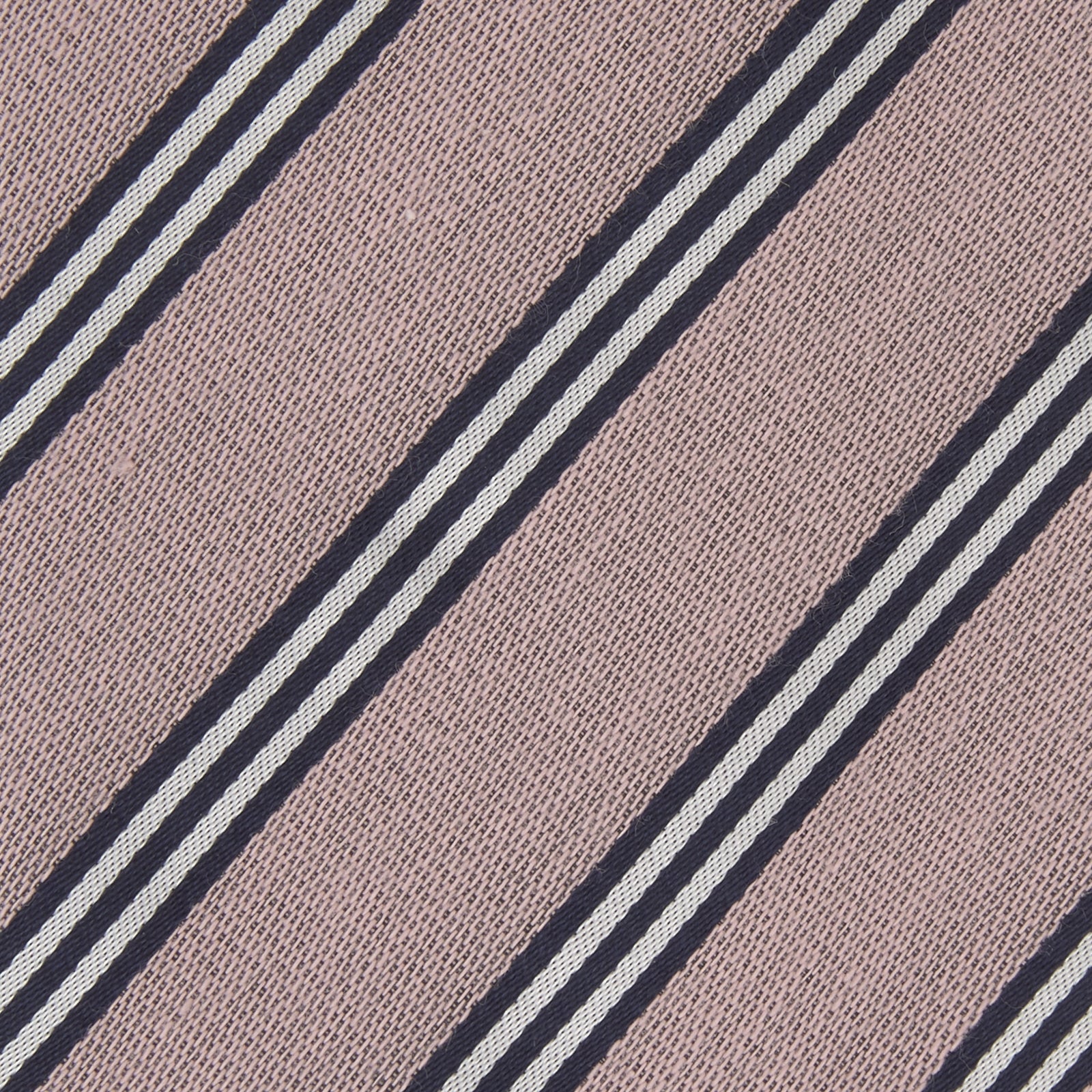 View 3 of product Pastel Pink Diagonal Stripe Cotton and Silk Tie