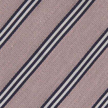 Pastel Pink Diagonal Stripe Cotton and Silk Tie Image 2