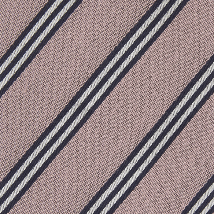 Pastel Pink Diagonal Stripe Cotton and Silk Tie Image 2
