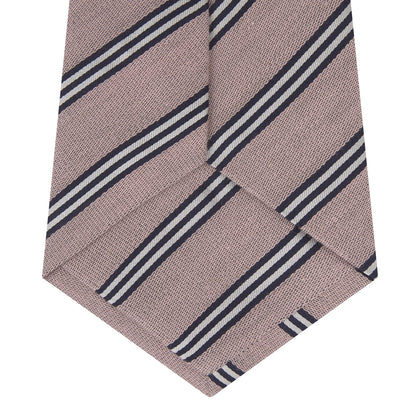 Pastel Pink Diagonal Stripe Cotton and Silk Tie Image 3
