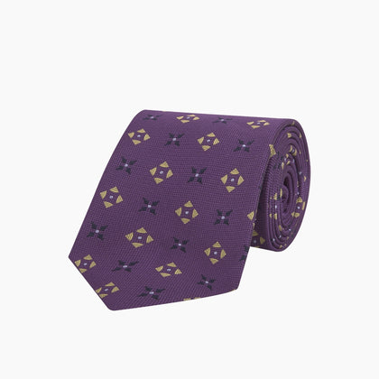 Purple Crosses Silk Tie Image 4