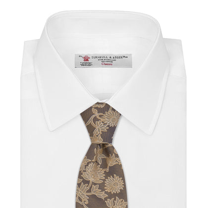 Copper Floral Occasion Silk Tie Image 1