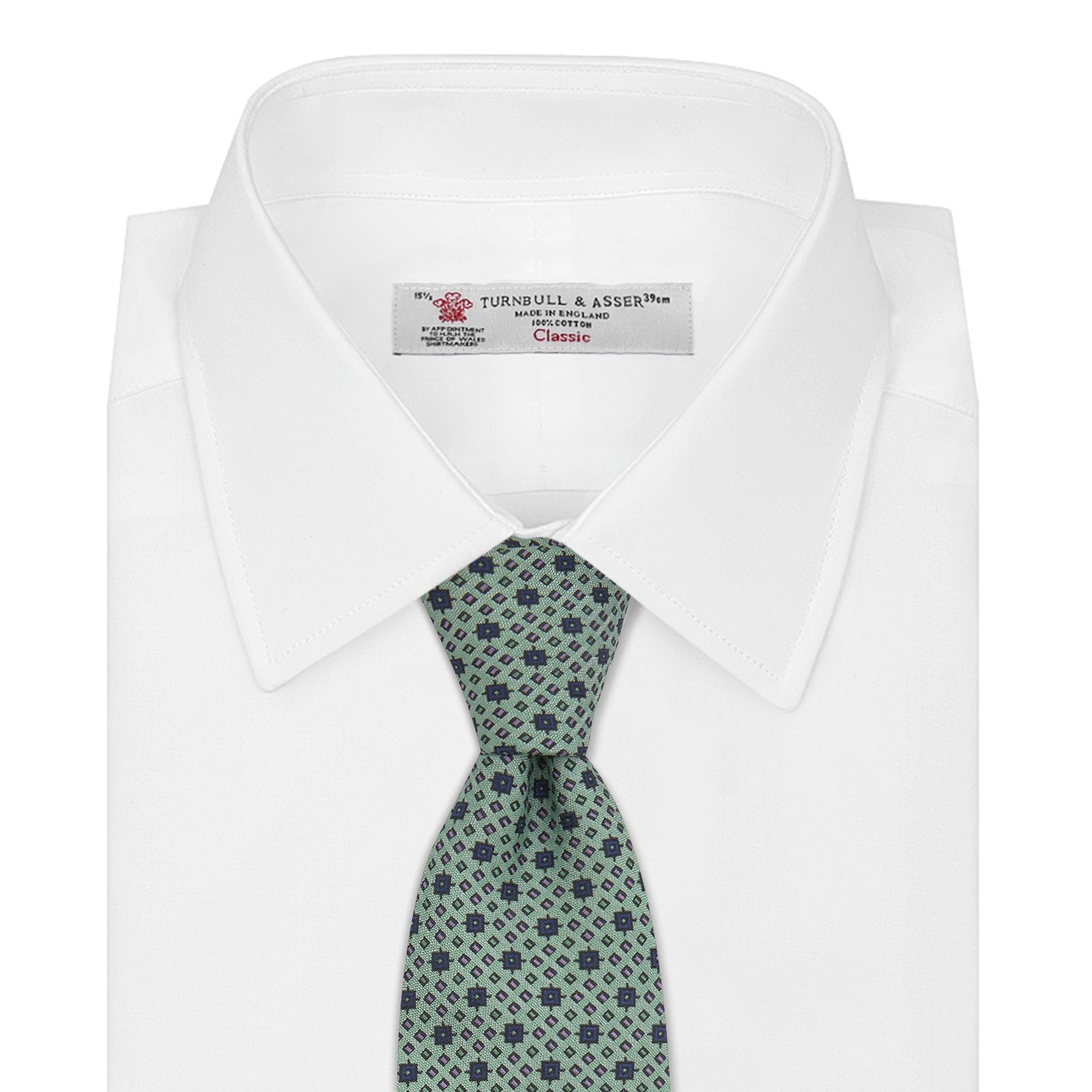 View 2 of product Leaf Green Geometric Silk Tie