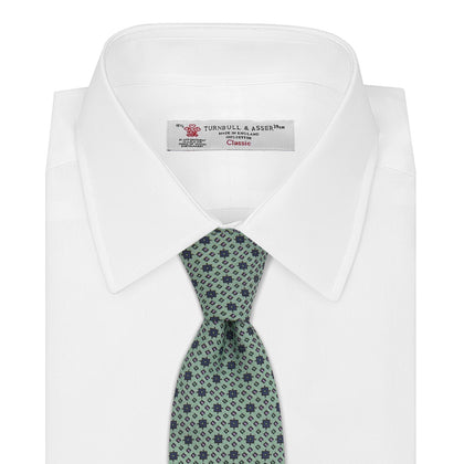 Leaf Green Geometric Silk Tie Image 1