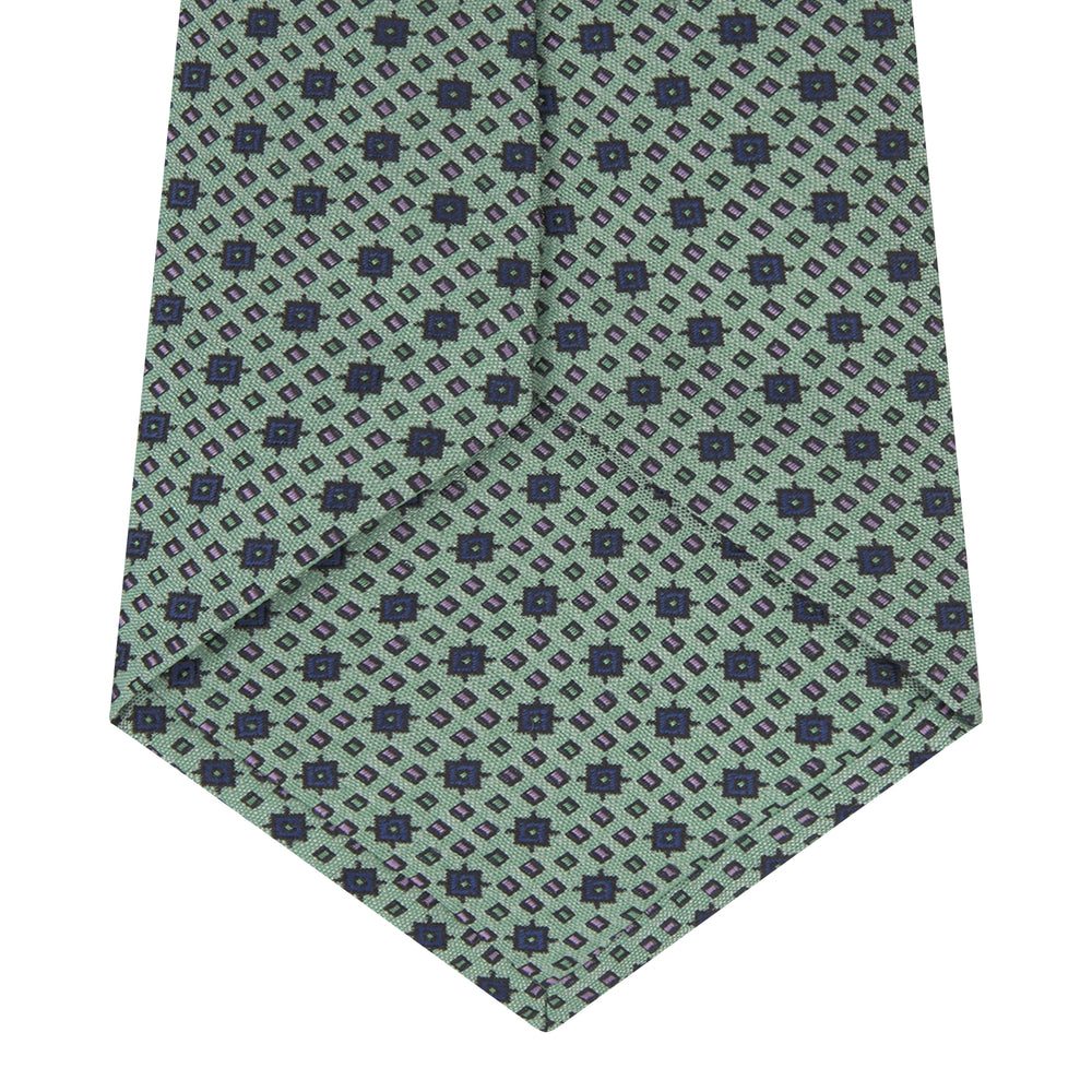 Leaf Green Geometric Silk Tie
