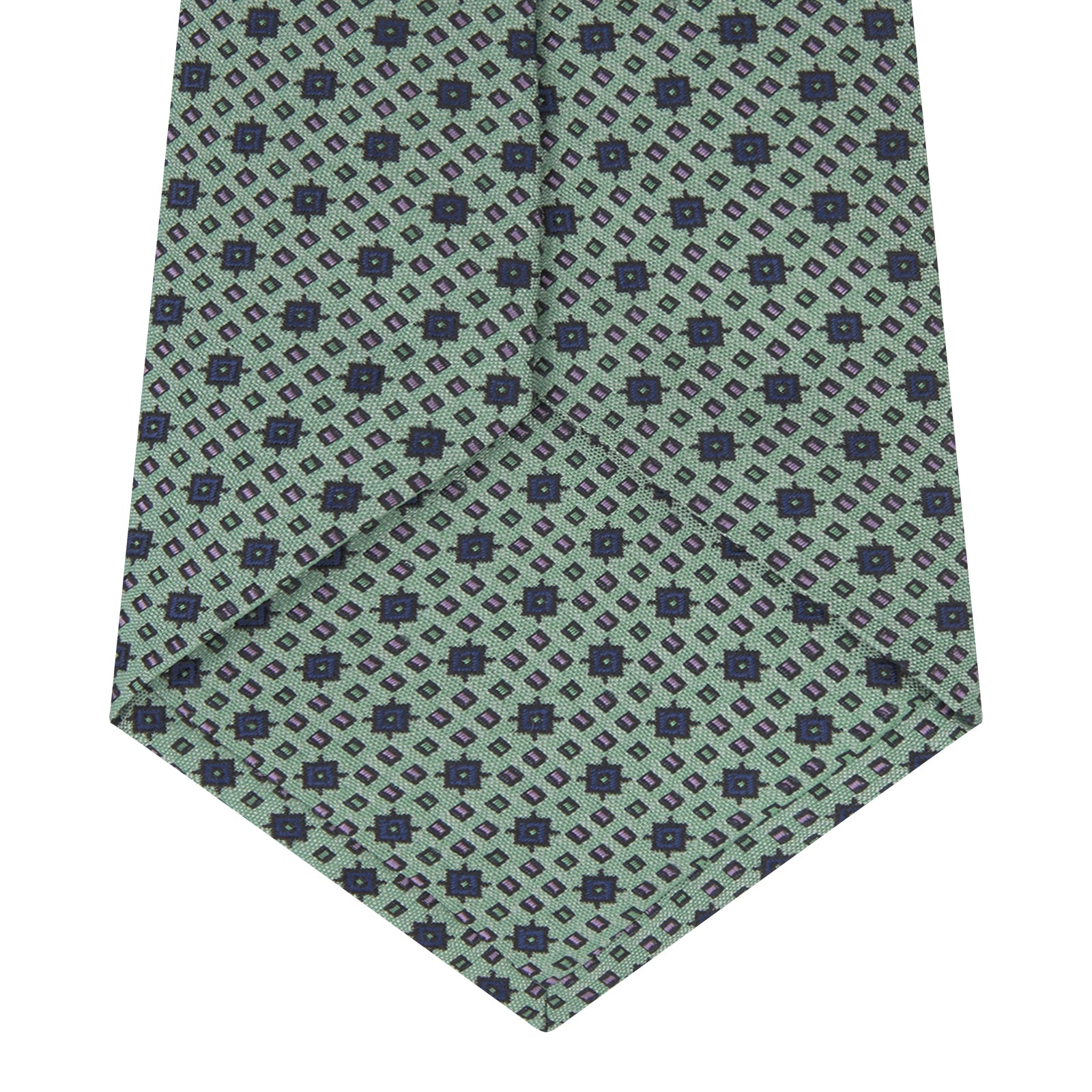 View 4 of product Leaf Green Geometric Silk Tie