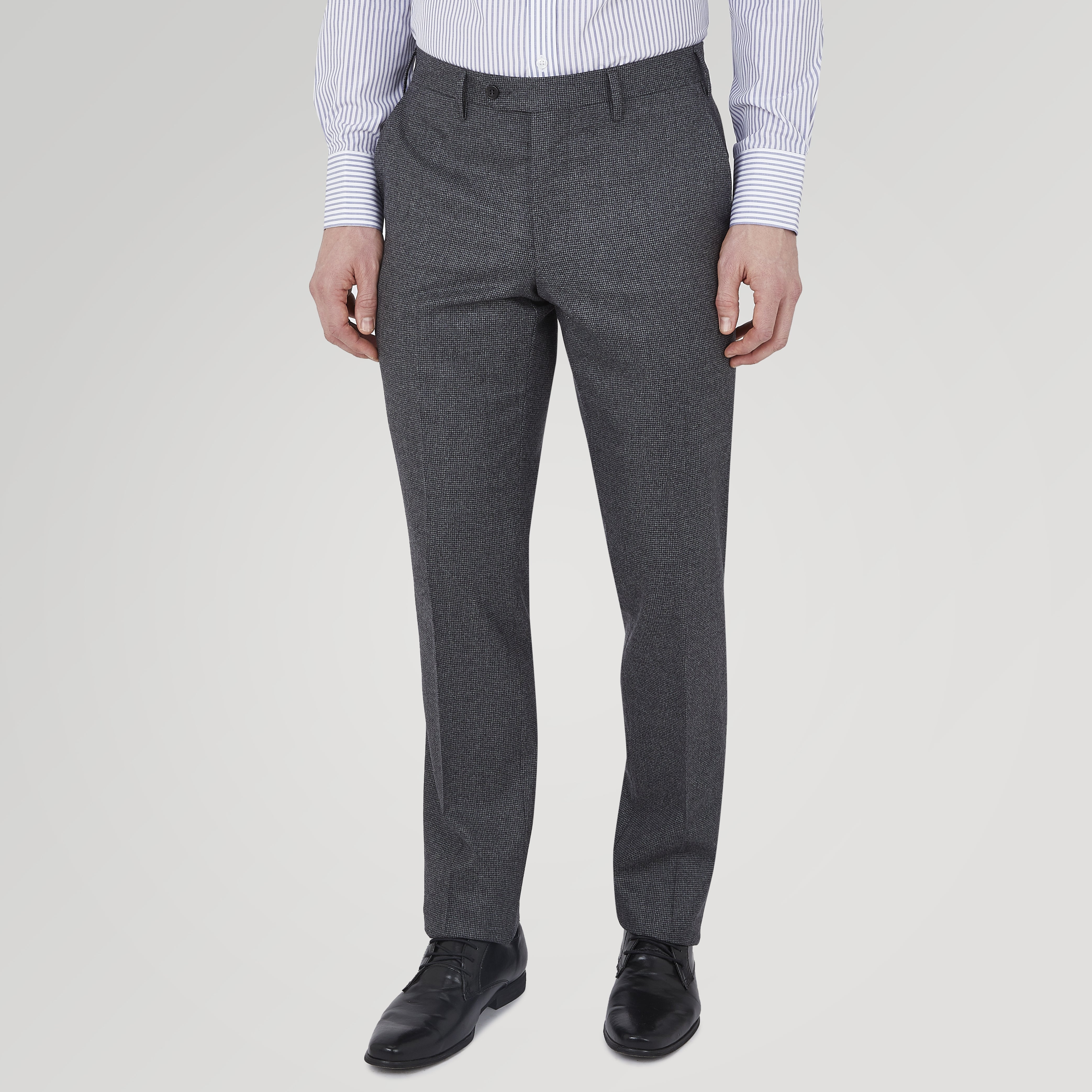 View 2 of product Jackson Grey Flannel Wool Trousers
