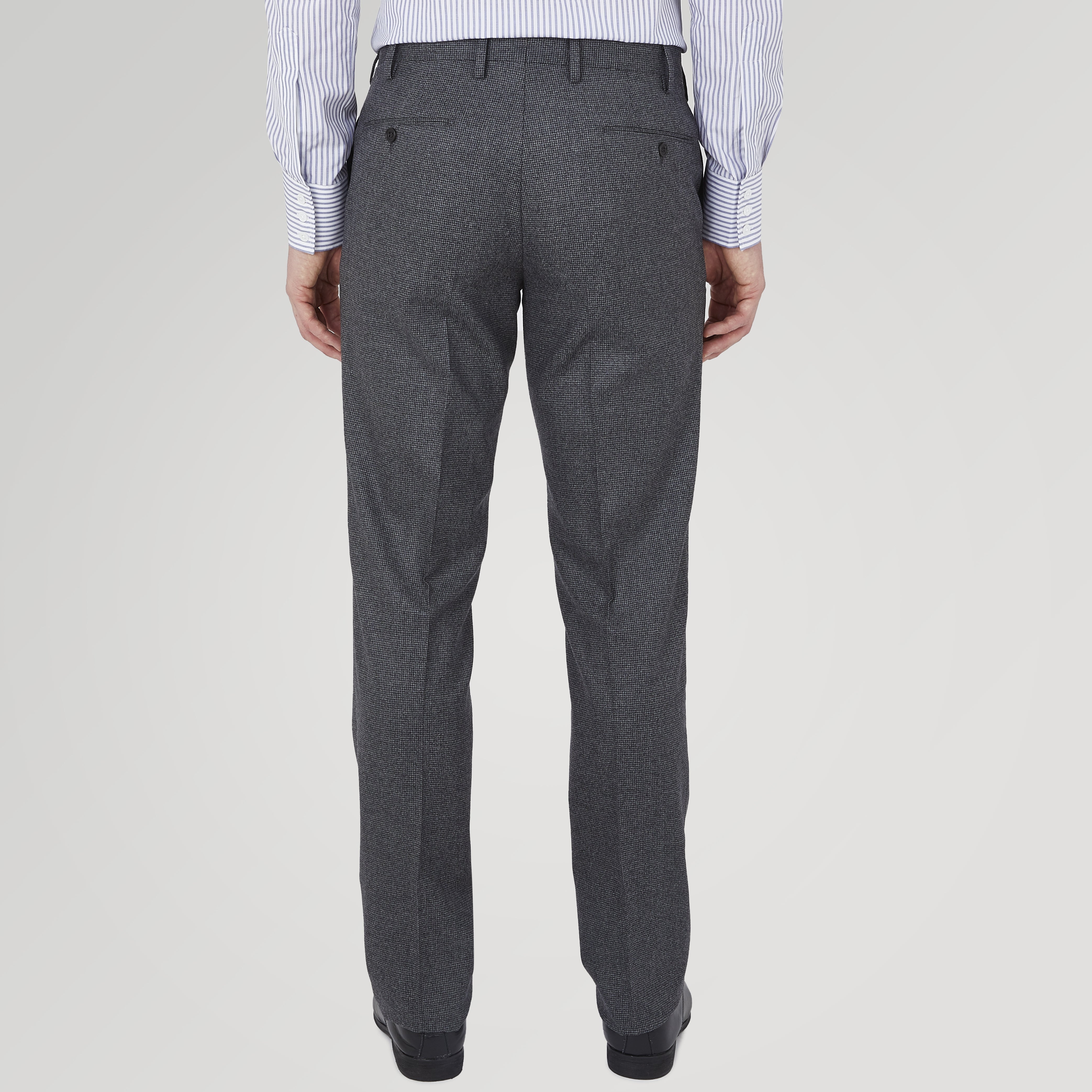 View 3 of product Jackson Grey Flannel Wool Trousers