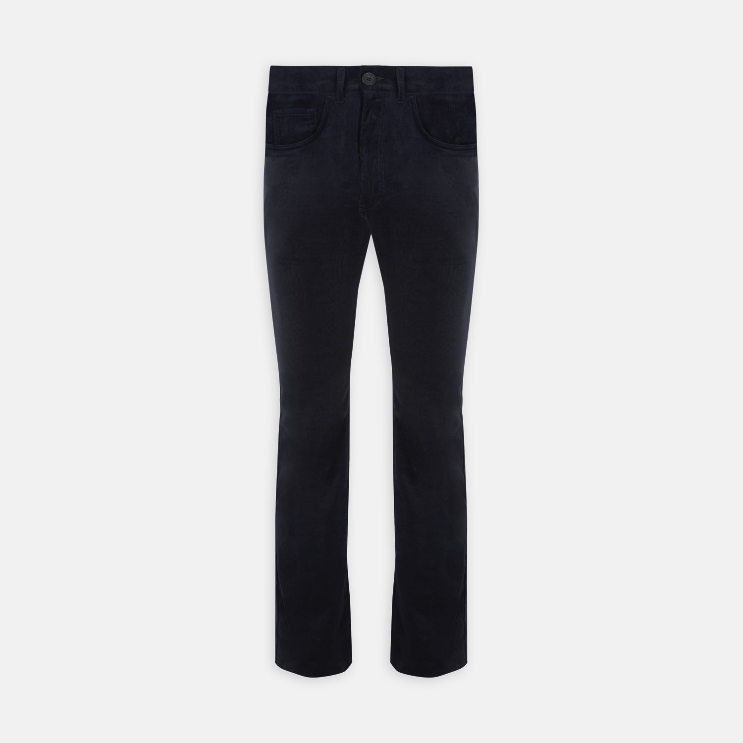 View 1 of product Navy Cotton Cashmere Corduroy 5-Pocket Trousers