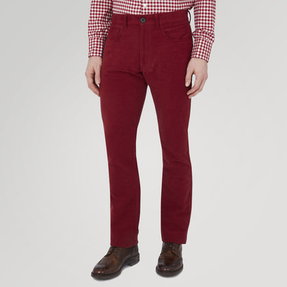 Hanley Maroon Moleskin 5-Pocket Trousers Image 1