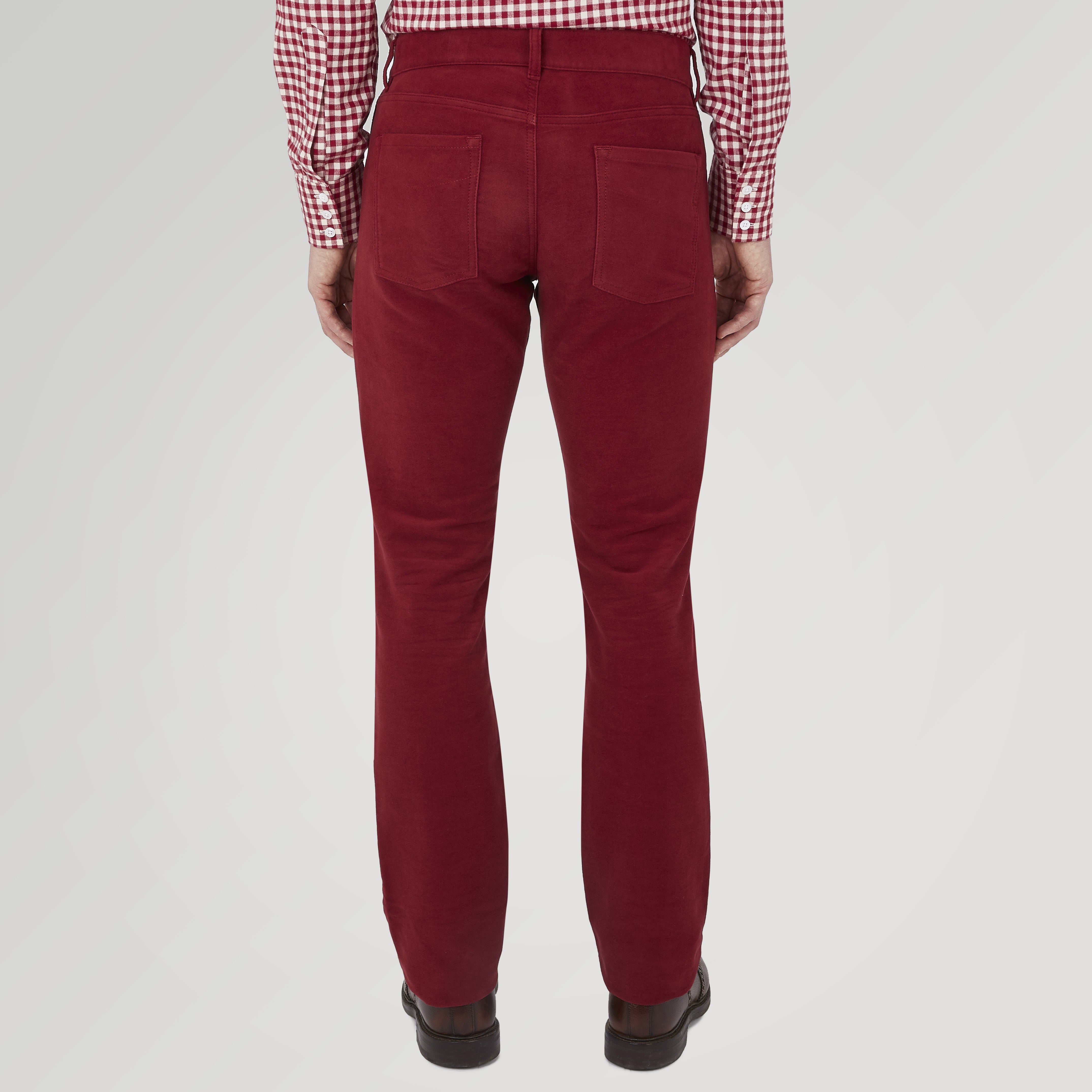 View 3 of product Hanley Maroon Moleskin 5-Pocket Trousers
