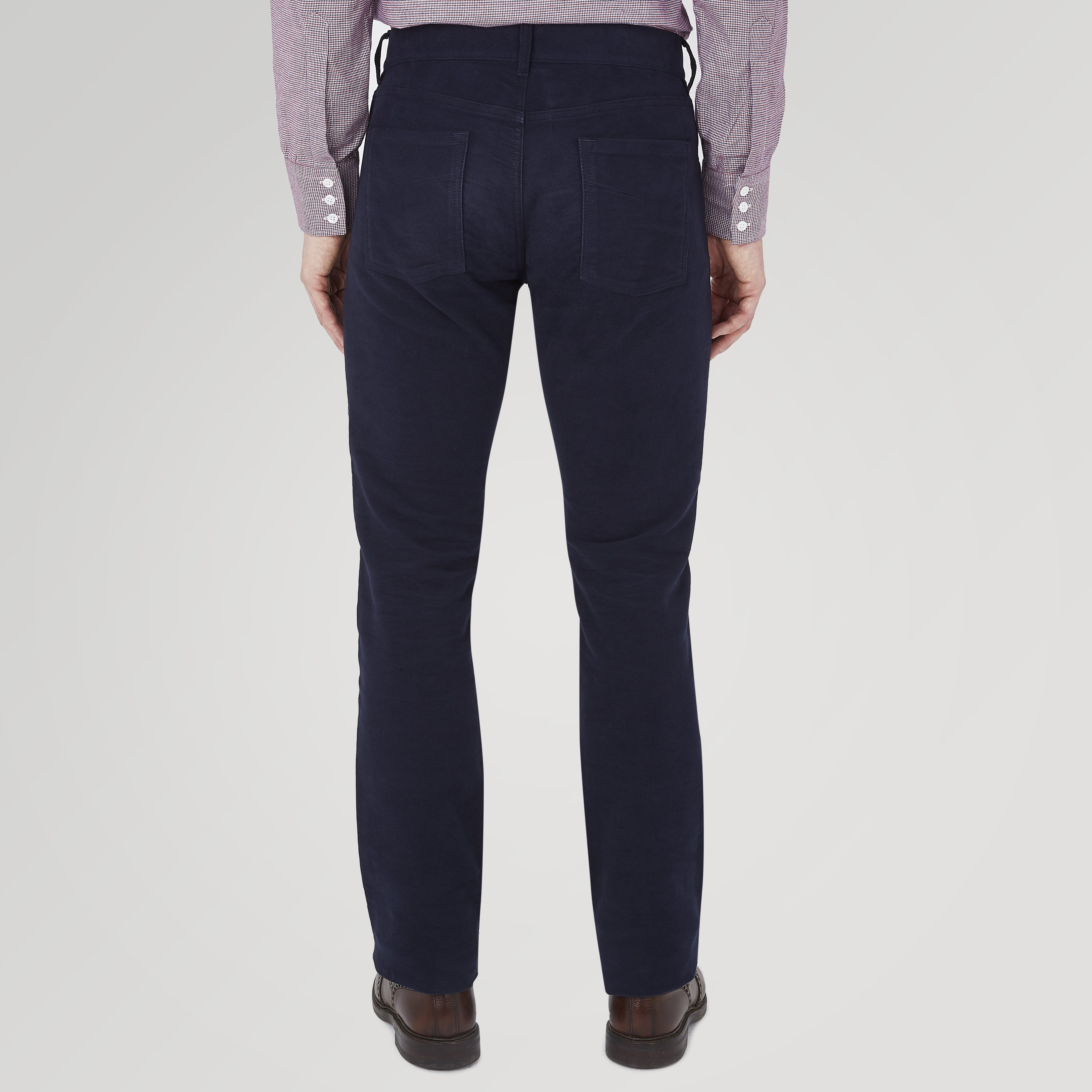 View 3 of product Hanley Navy Moleskin 5-Pocket Trousers
