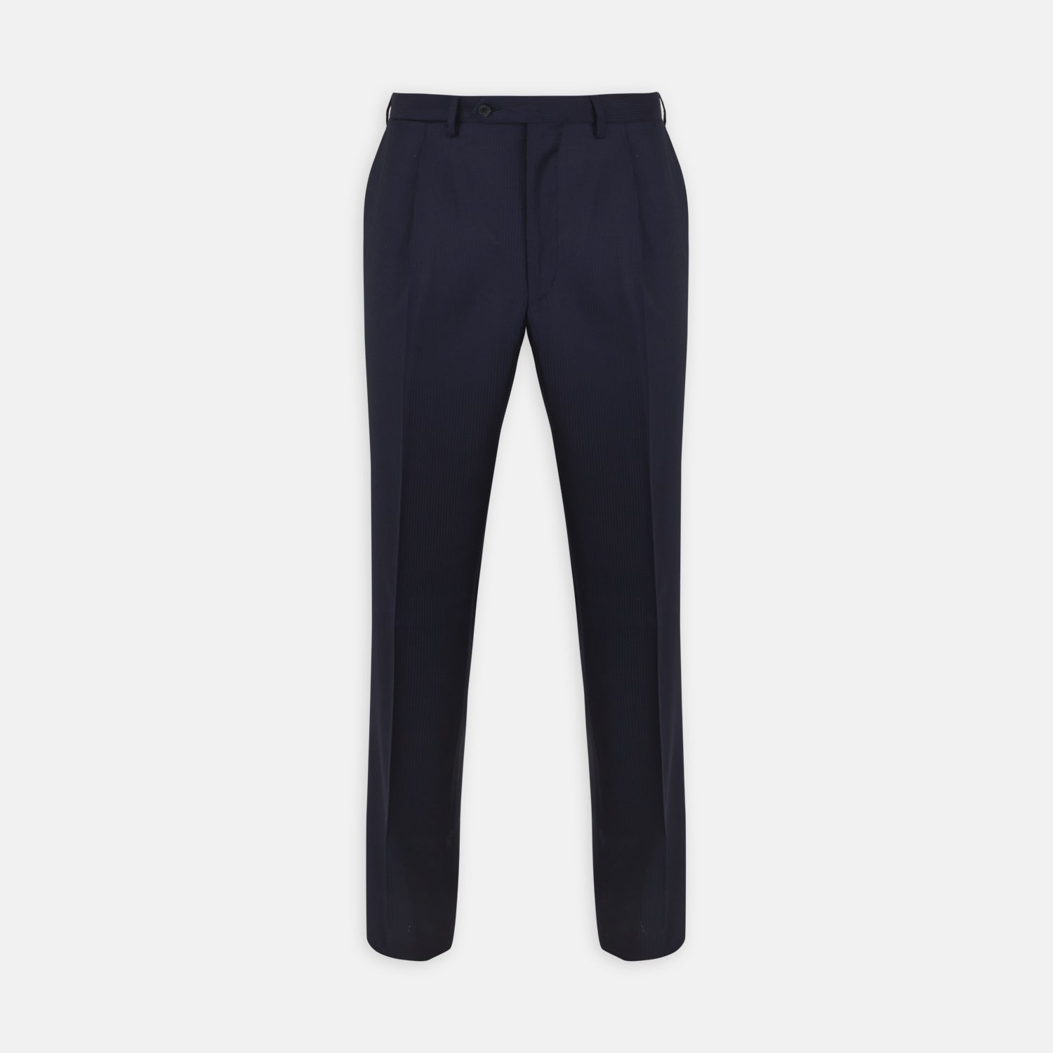 View 1 of product Navy Worsted Wool Pleated Formal Trousers