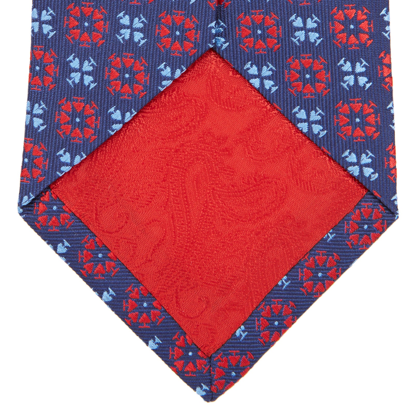 Ace Circles Navy and Red Silk Tie