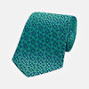 Spiraling Floral Green Silk Tie