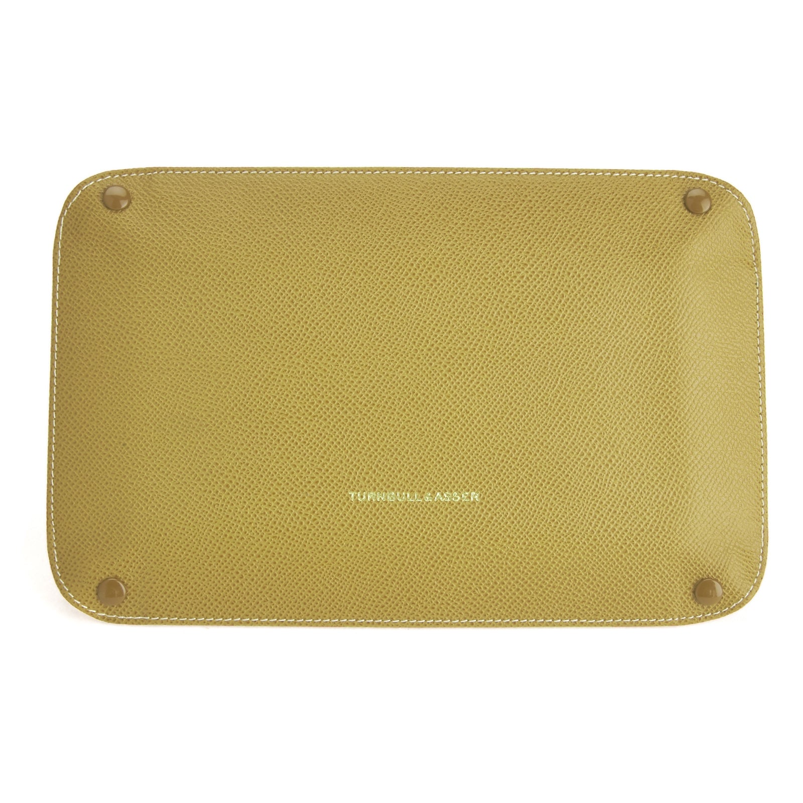 Yellow and Red Rectangular Leather Travel Tray