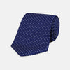 View 1 of product Blue and White Small Spot Printed Silk Tie