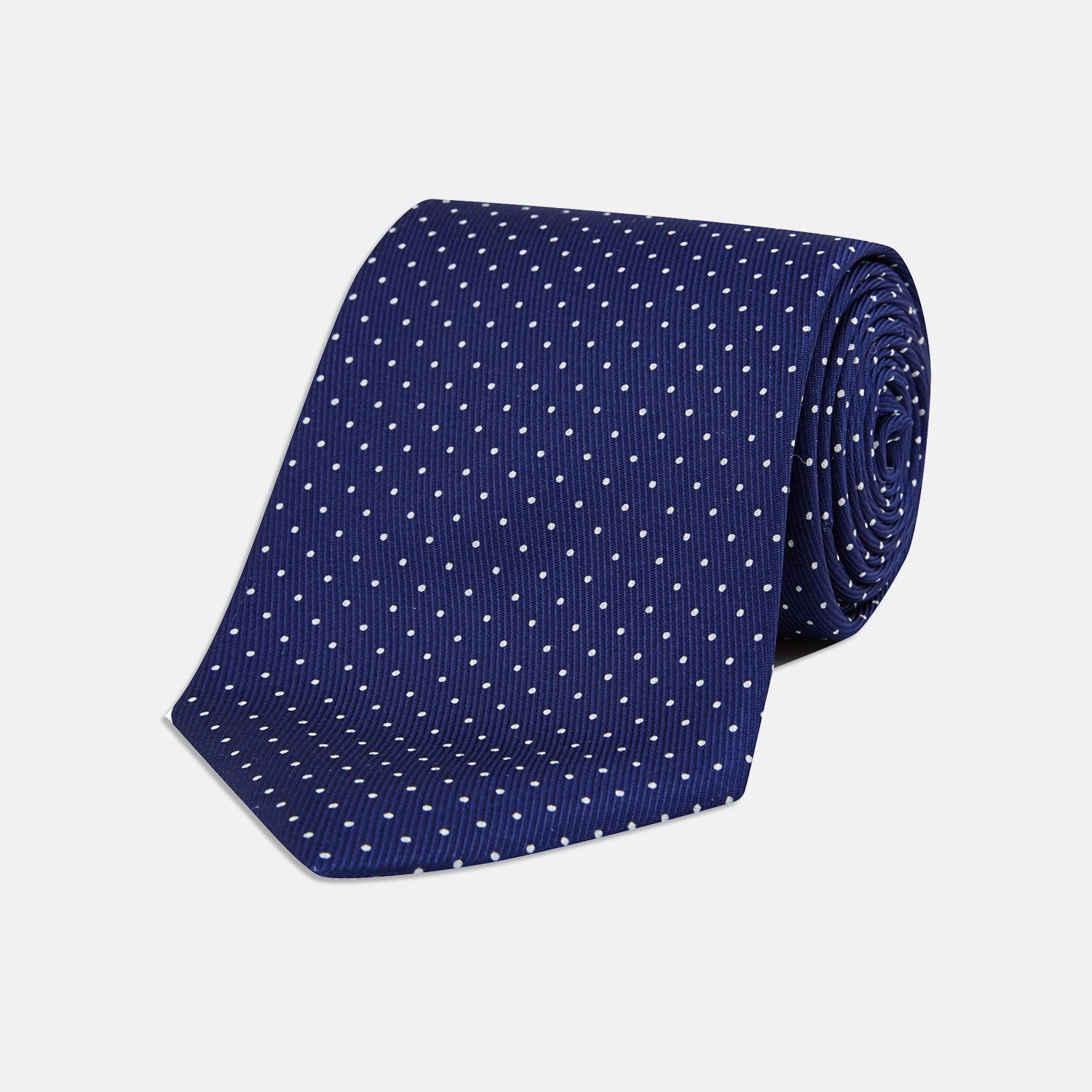 View 1 of product Blue and White Small Spot Printed Silk Tie