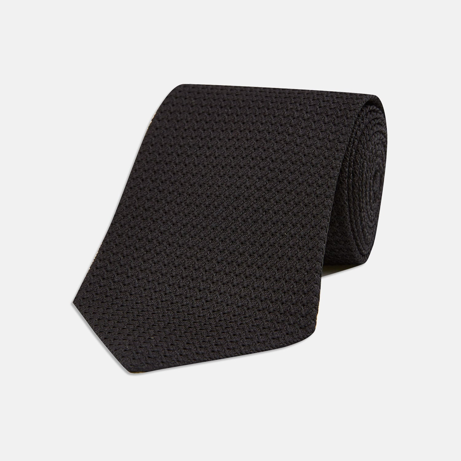 Long Black Grenadine Silk Tie