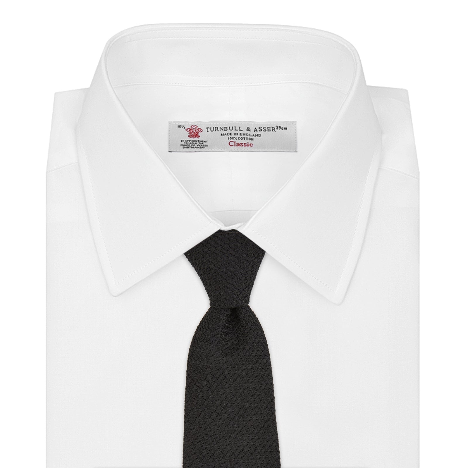 View 2 of product Long Black Grenadine Silk Tie