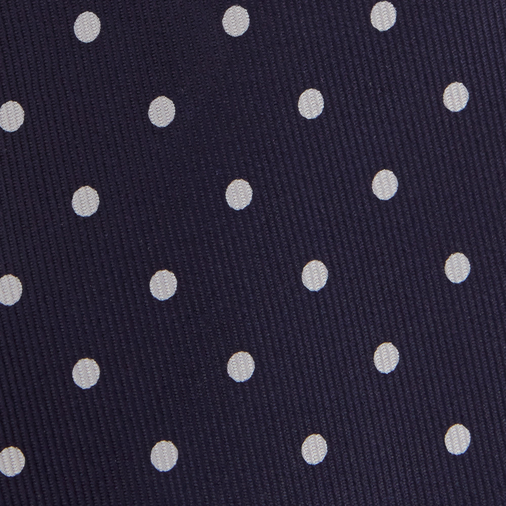 Seven-Fold Navy Churchill Spot Silk Tie