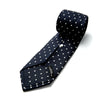 View 4 of product Seven-Fold Navy Churchill Spot Silk Tie