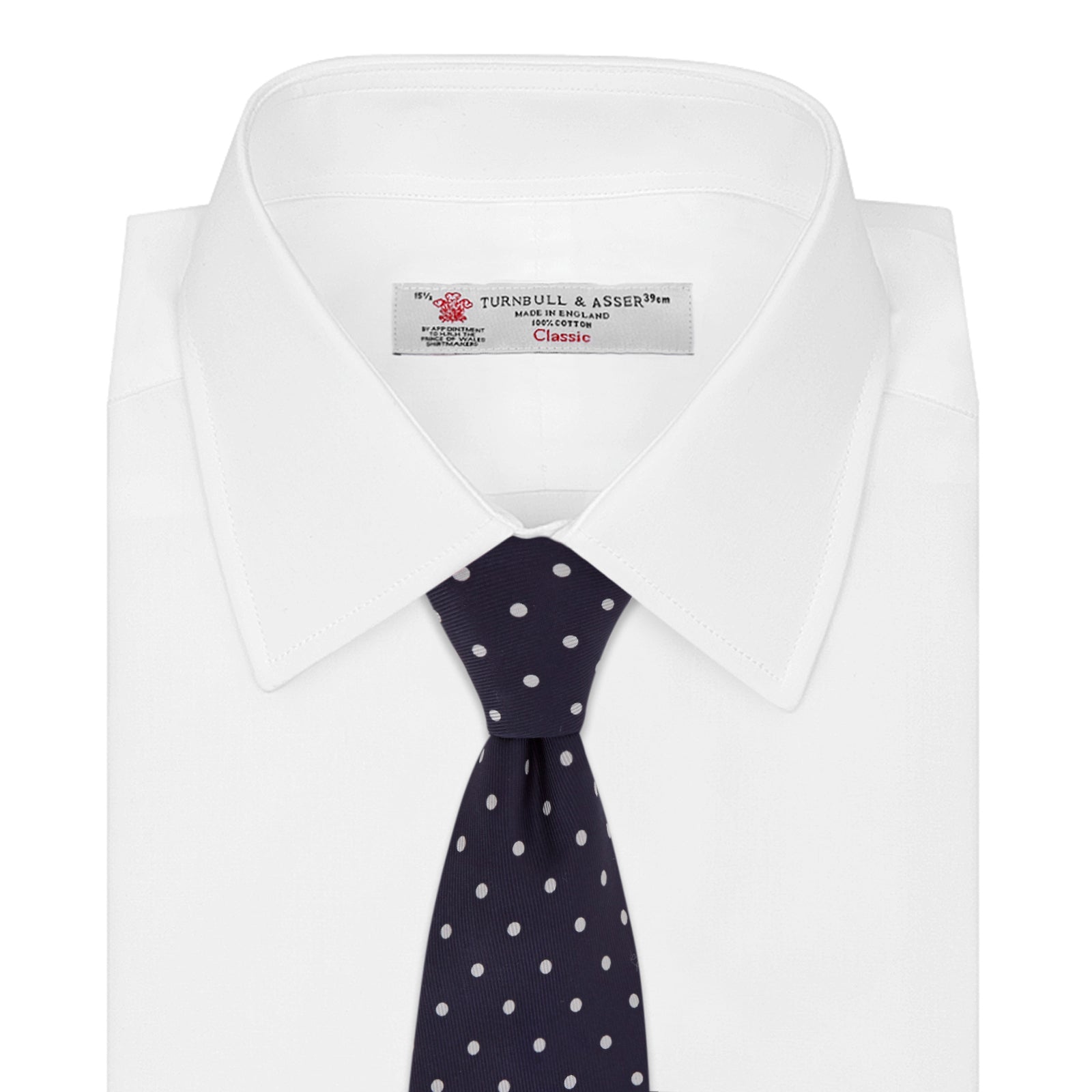 View 2 of product Seven-Fold Navy Churchill Spot Silk Tie