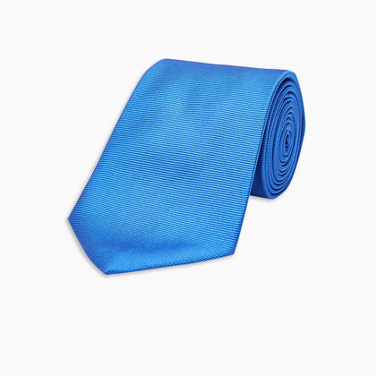 Slim Royal Blue Twill Silk Tie Image 4