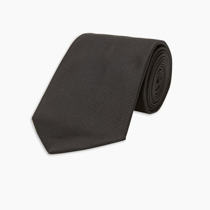 Slim Black Twill Silk Tie Image 4