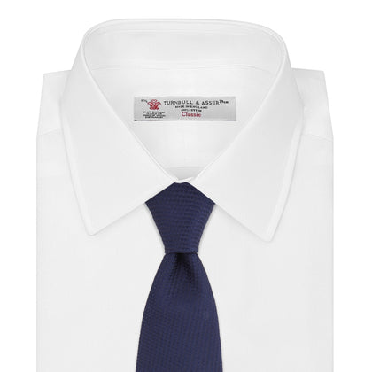 Long Navy Lace Silk Tie Image 1