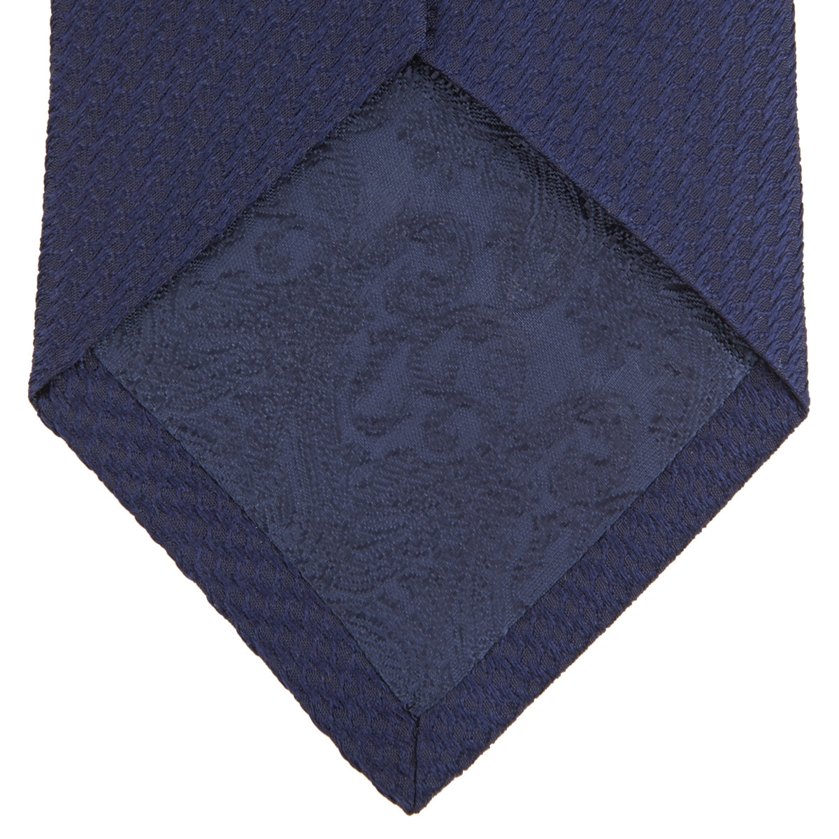 Long Navy Lace Silk Tie