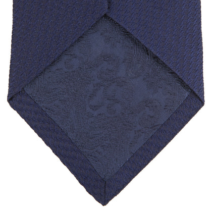 Long Navy Lace Silk Tie Image 3