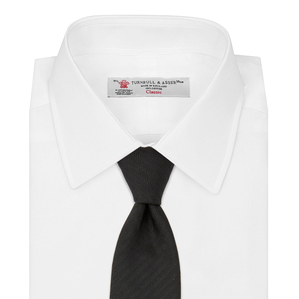 Black Herringbone Silk Tie