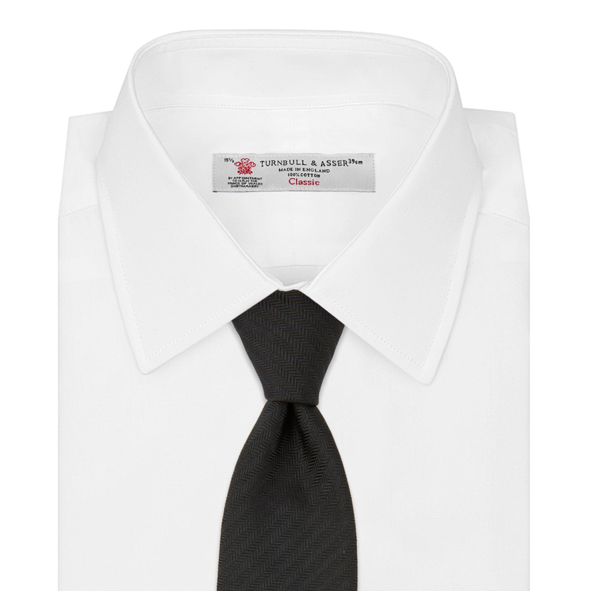 View 2 of product Black Herringbone Silk Tie