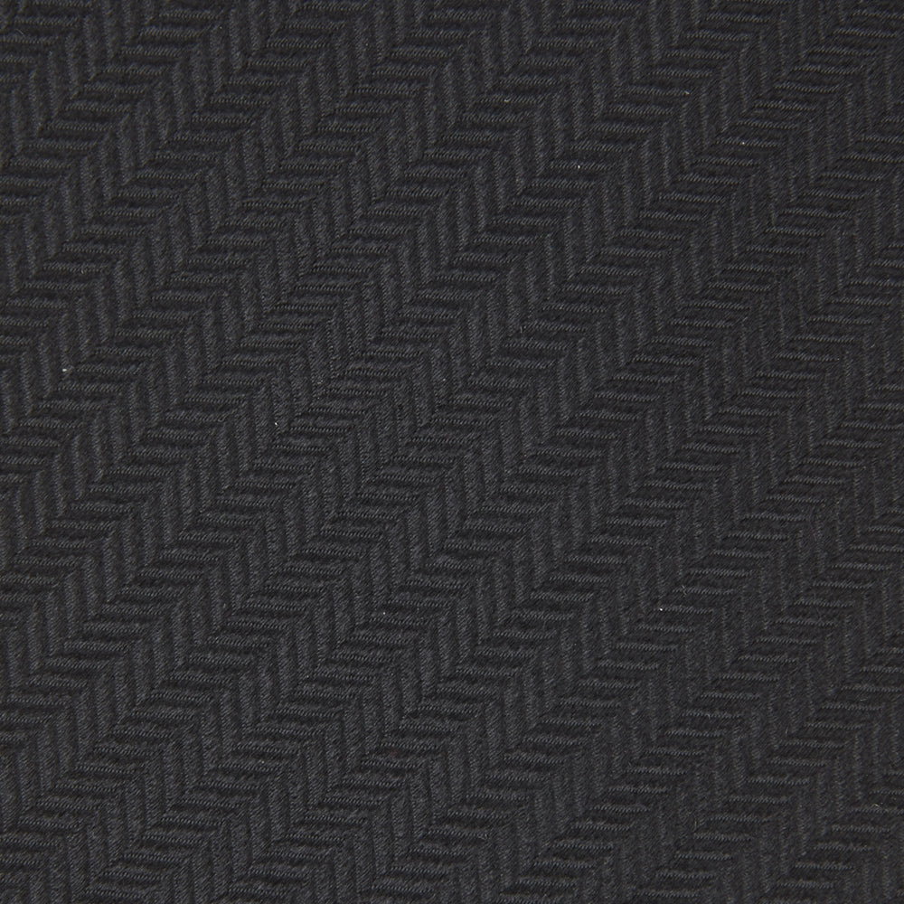 Long Black Herringbone Silk Tie