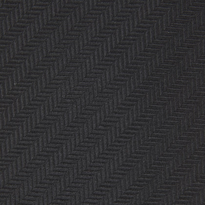 Seven-Fold Black Herringbone Silk Tie Image 2