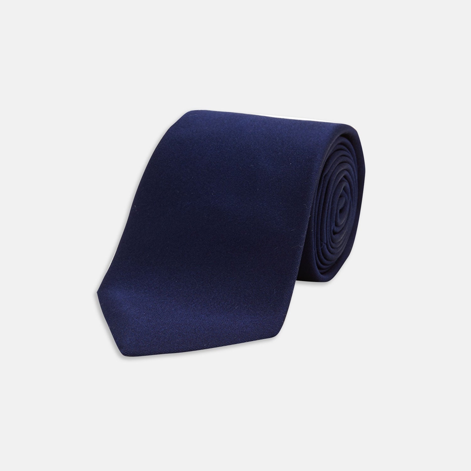 View 1 of product Long Navy Plain Satin Silk Tie