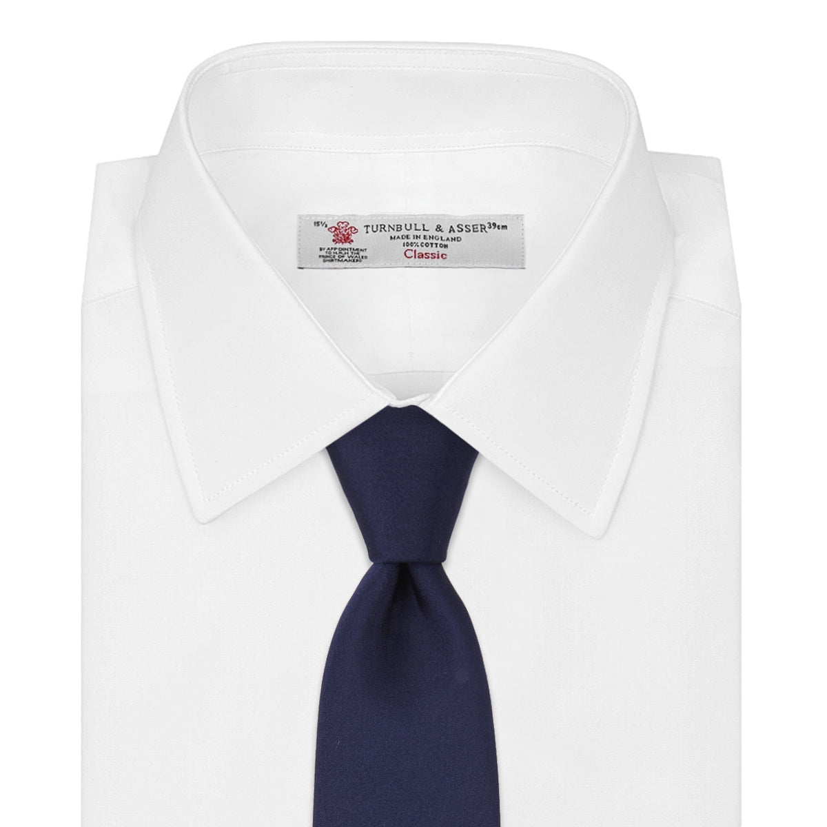 View 2 of product Long Navy Plain Satin Silk Tie