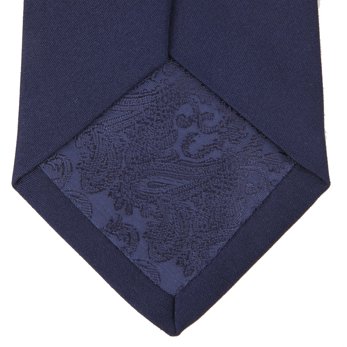 View 4 of product Long Navy Plain Satin Silk Tie
