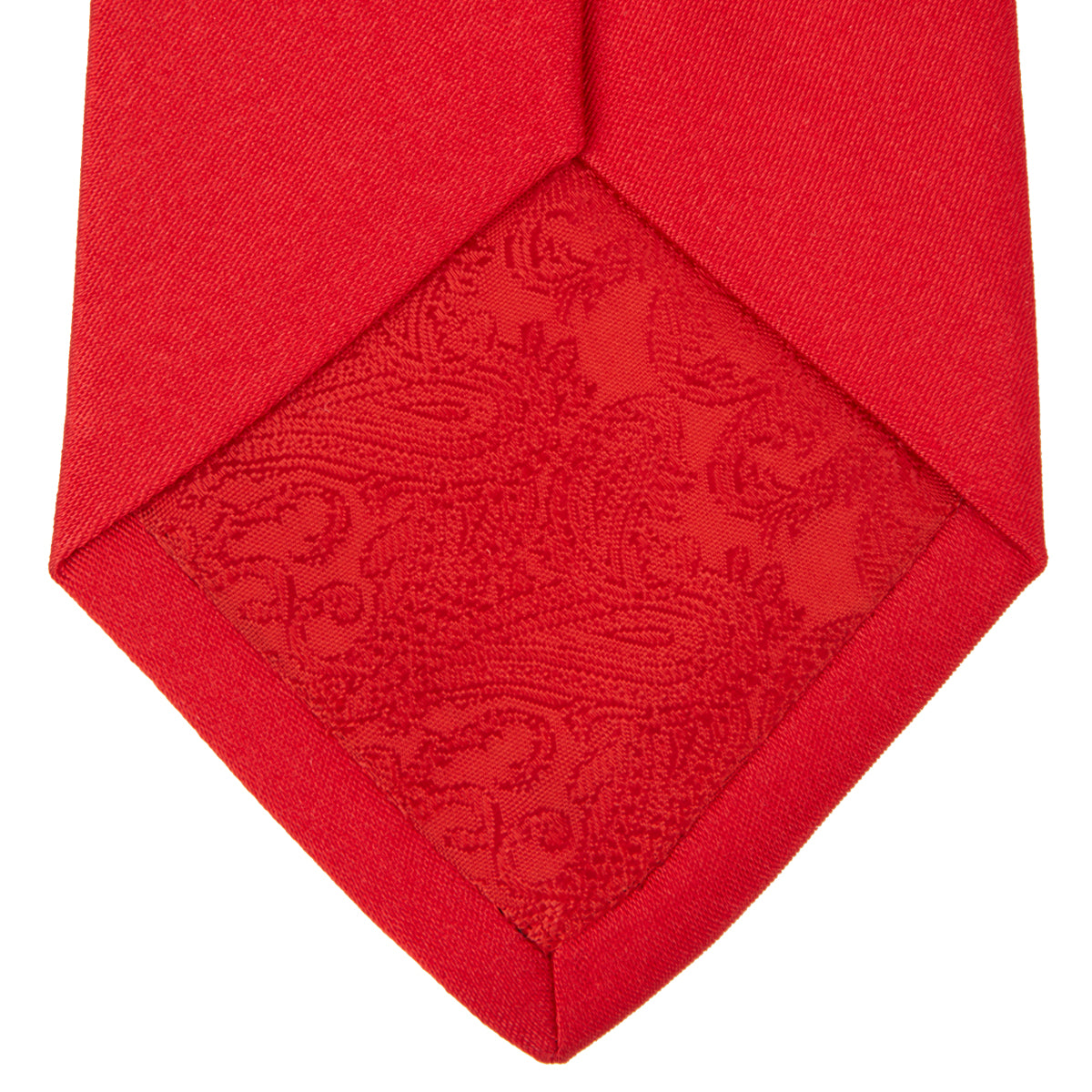 Red Plain Satin Silk Tie