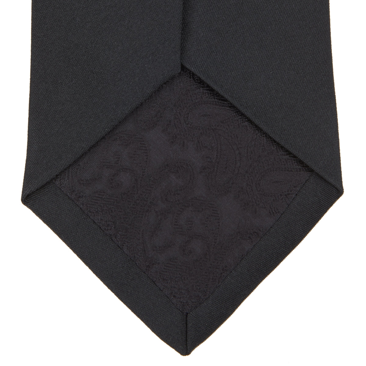 Slim Black Plain Satin Silk Tie
