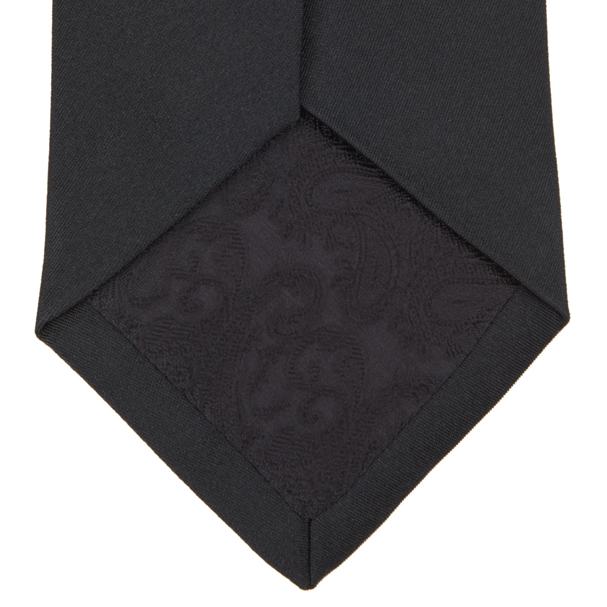 View 4 of product Slim Black Plain Satin Silk Tie