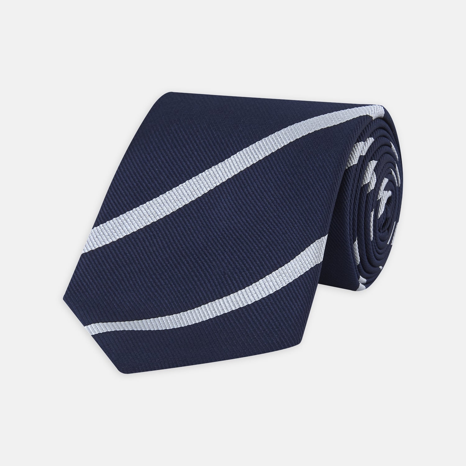 View 1 of product Slim Navy and White Blazer Stripe Repp Silk Tie