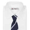 View 2 of product Slim Navy and White Blazer Stripe Repp Silk Tie