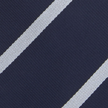 Slim Navy and White Blazer Stripe Repp Silk Tie Image 2
