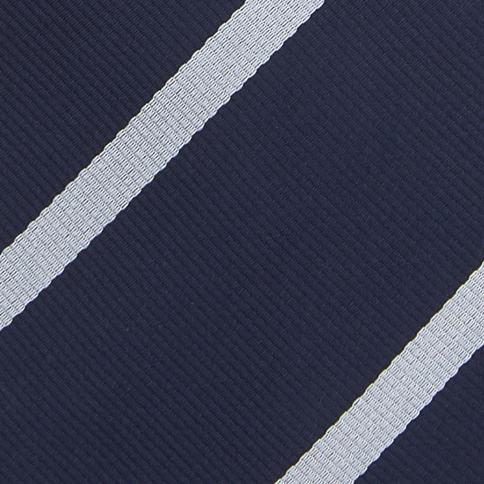 Slim Navy and White Blazer Stripe Repp Silk Tie Image 2