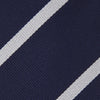 Long Navy and White Blazer Stripe Repp Silk Tie