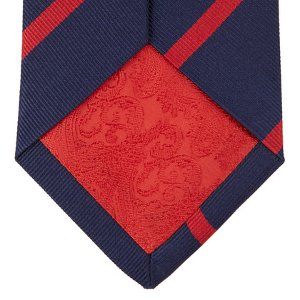 Navy and Red Blazer Stripe Repp Silk Tie Image 3
